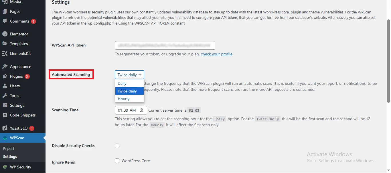 Setting WPScan