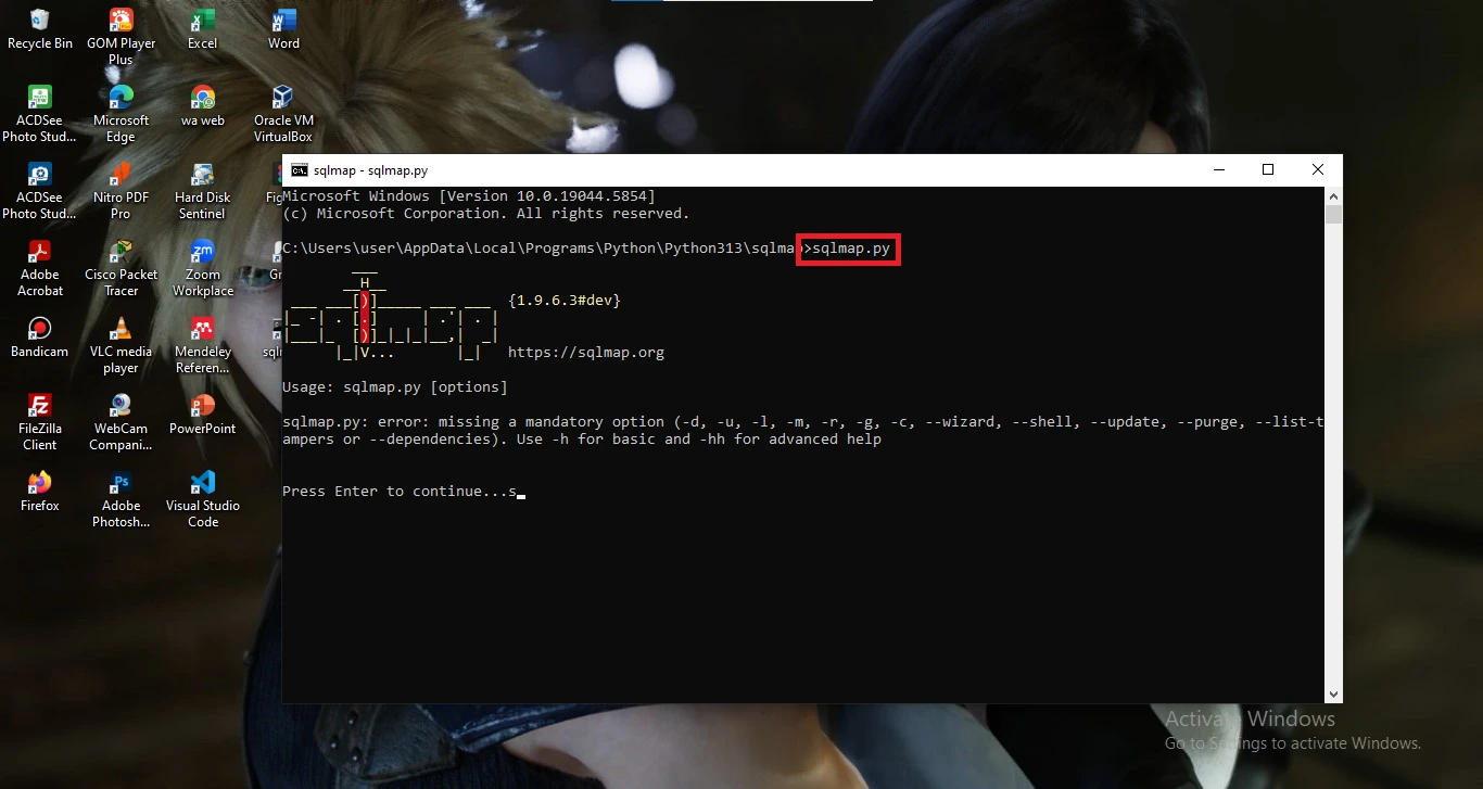Sqlmap Siap Digunakan